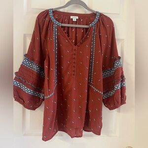 Sundance Catalog bohemian tunic top. Embroidered. EUC! Size XS.
